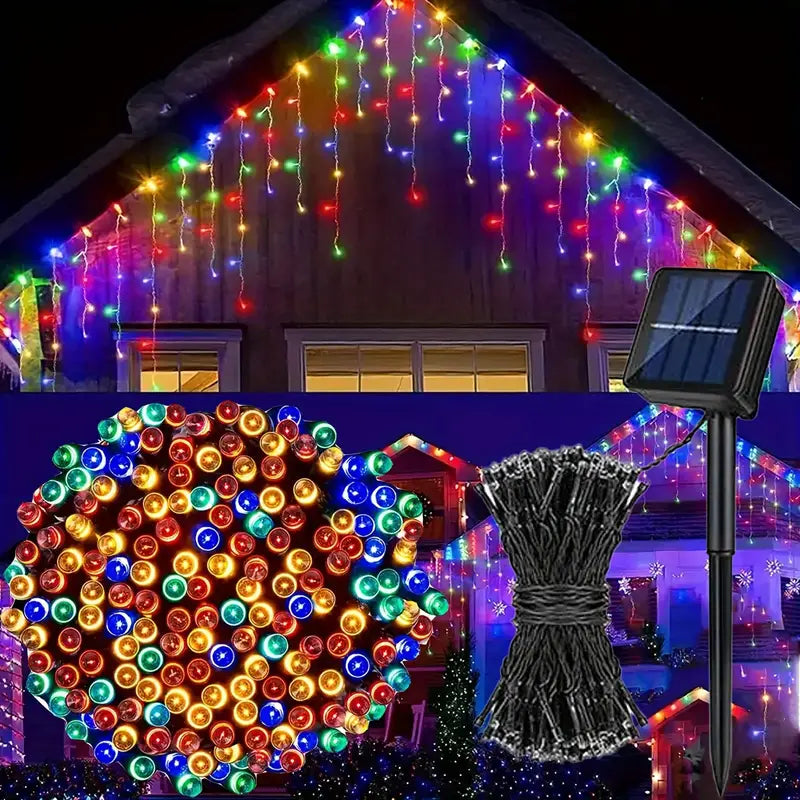 COMBO NAVIDEÑO🎄: LUCES CON PANEL SOLAR + PROYECTOR